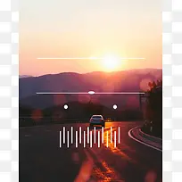 夕阳海报背景