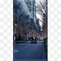 日本城市街道背景