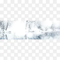 冬季湖面雪景海报背景