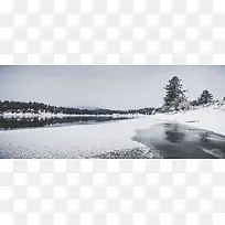 淘宝羽绒服冬季雪景背景banner