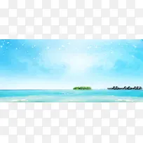 蓝天海滩背景