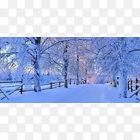 唯美冬季雪景背景