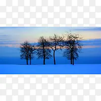雪天淘宝海报背景banner