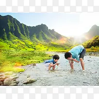 合成郊外郊游背景