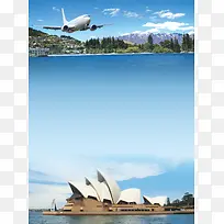 墨尔本悉尼旅游海报背景素材