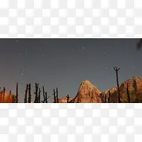 自然风光夜晚山林星空背景