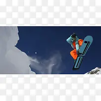高清滑雪运动简约背景