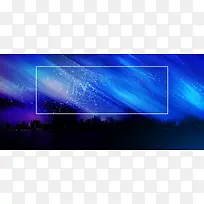 城市风景蓝色科技banner海报