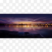 夜幕城市的景色