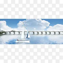 跨海大桥背景图淘宝网站背景