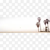 唯美椰子树沙滩背景
