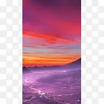 风景天空红云紫土H5背景素材