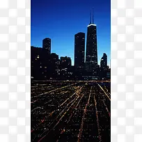 大气城市夜景灯光H5背景素材