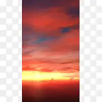 风景天空红云阳光H5背景素材