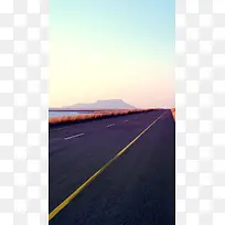 紫色简约公路风景H5背景素材