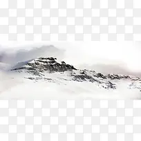 唯美雪山白色高清海报背景