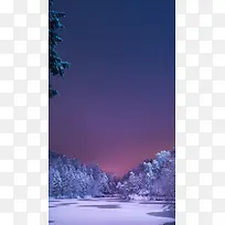风景蓝天红云雪H5背景素材