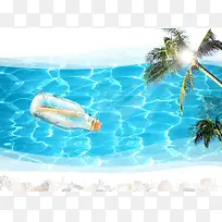 大海漂流瓶风景摄影平面广告