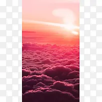 梦幻红色云海H5背景素材