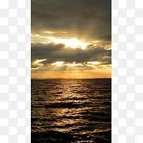 大海日出日落大气风景H5背景素材
