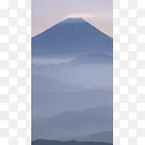 雾气缭绕雪山大气风景H5背景素材