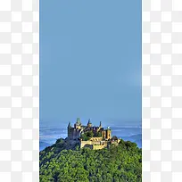 国外古堡建筑H5背景