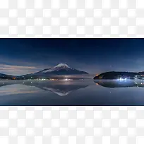 富士山夜景倒影banner