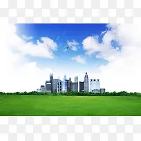 环境优美的房地产海报背景