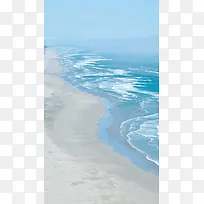 蓝色美丽沙滩H5背景素材