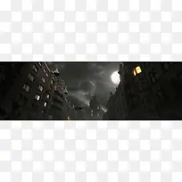街景夜晚banner背景