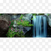 瀑布背景图