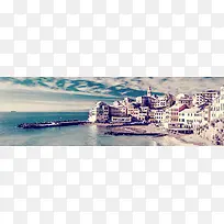 海滨城市背景