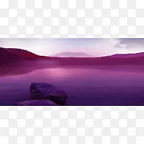 大气紫色山河背景