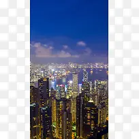 大气香港夜景H5背景