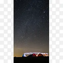夜幕下的帐篷背景H5背景素材