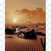 沙漠越野汽车背景素材