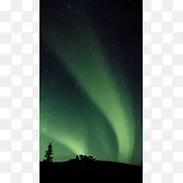 夜幕下的绿色极光H5背景素材
