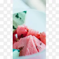 夏天冰镇西瓜小清新色调主题H5背景