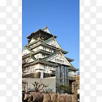 日本大阪建筑H5背景素材