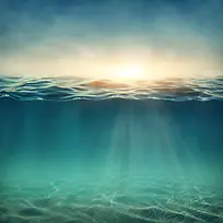 蓝绿色的海底高清