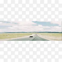 蓝天白云草地背景