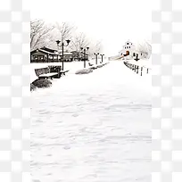 唯美冬季雪景背景素材