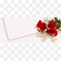 红色玫瑰信件背景图