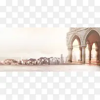 欧式风格建筑背景banner