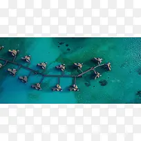 夏季浪漫风景清新蓝色旅行婚庆摄影海报背景