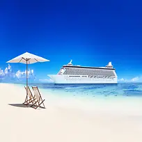 沙滩防嗮伞背景
