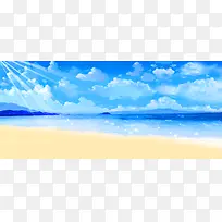 夏日海滩风景banner