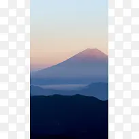 蓝天富士山H5背景素材