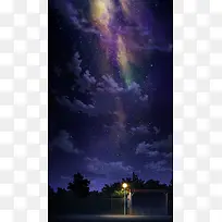 紫色星空星云H5背景