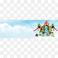 夏季旅游水上乐园banner背景